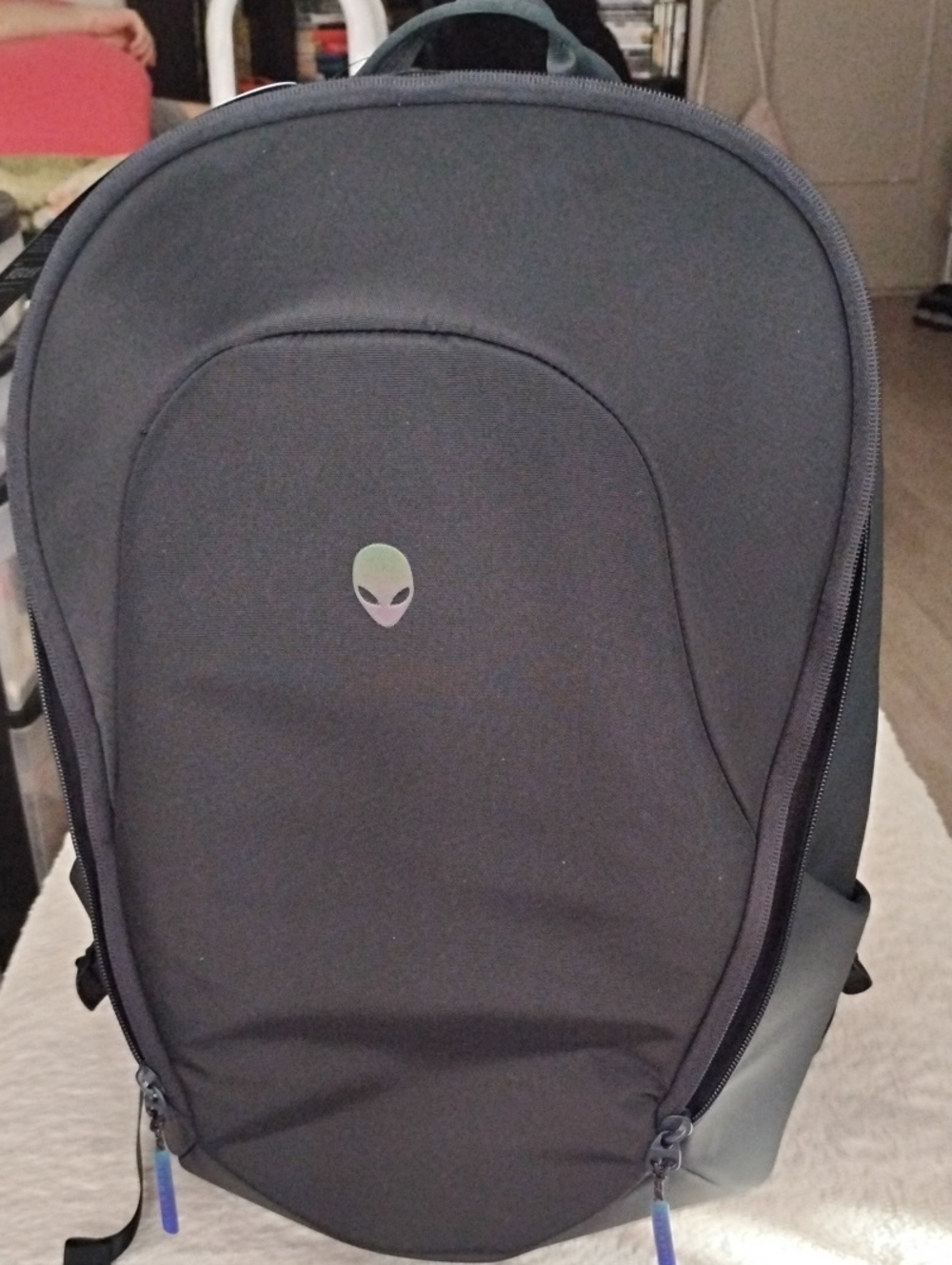Alienware  Unisex black Gaming Backpack with Blue-Purple Alien Logo
